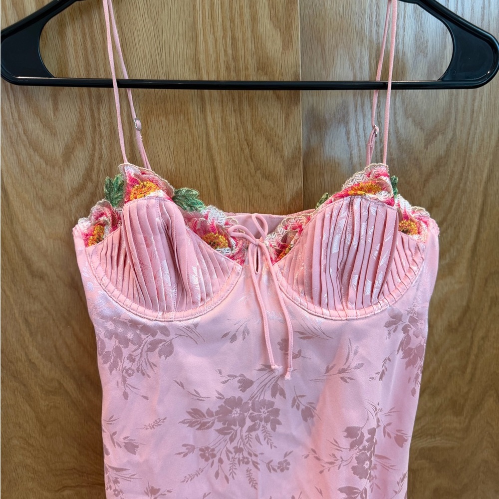 For Love And Lemons Pink Floral Maxi Dress